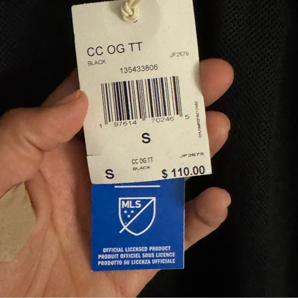 Men Adidas Originals Black Columbus Crew Soccer Full-Zip Track Jacket size Small